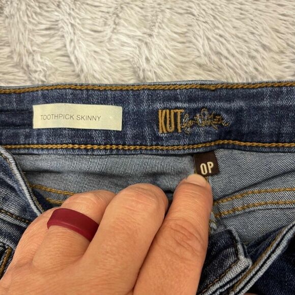 KUT from the Kloth Jeans Women 0P Toothpick Skinny Dark Wash Stretch Denim - Picture 4 of 9